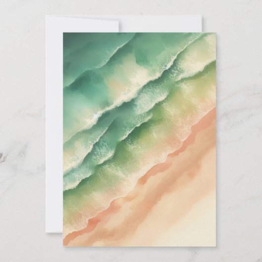 海ビーチシグネチャーサマーウォーター色 招待状 (裏面)