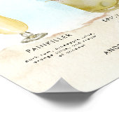 海ビーチシグネチャードリンクバー結婚メニューの署名 ポスター (角)