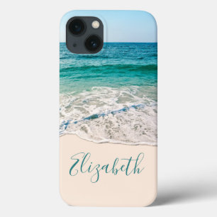 海ビーチショアあなたの名前を追加 iPhone 13ケース