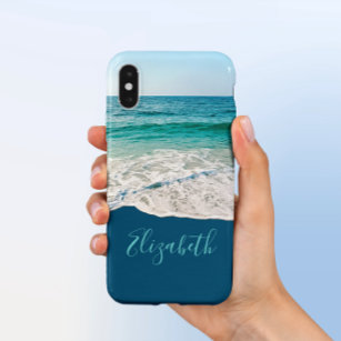 海ビーチショアパーソナライズされたブルー iPhone XSケース