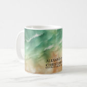 海ビーチシーウォーター色サマーサンド結婚ズ コーヒーマグカップ (正面左)