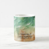 海ビーチシーウォーター色サマーサンド結婚ズ コーヒーマグカップ (中央)