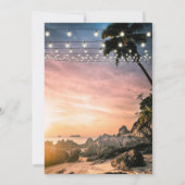 海ビーチシーサイドサンセット結婚ズ 招待状 (裏面)