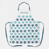 海ビーチシーシェルズブルーパーソナライズされた料理 エプロン (正面)