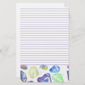 海ビーチシーシェル書ズ文字のライン 便箋 (正面/裏面)