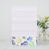 海ビーチシーシェル書ズ文字のライン 便箋 (スタンド正面)