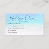 海ビーチシーソーシャルメディア旅行アクアブルー 名刺 (裏面)