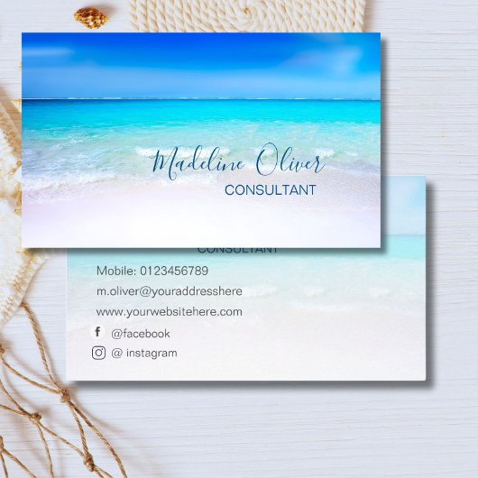 海ビーチシーソーシャルメディア旅行アクアブルー 名刺