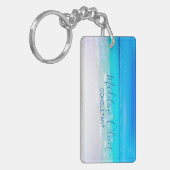 海ビーチシートラベルアクアブルースタイリッシュル キーホルダー (正面左)