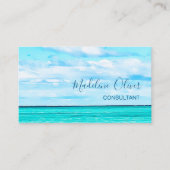 海ビーチシートラベルアクアブルースタイリッシュル 名刺 (正面)