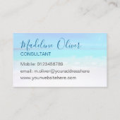 海ビーチシートラベルアクアブルースタイリッシュル 名刺 (裏面)