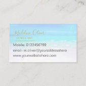 海ビーチシートラベルアクアブルーモダンル 名刺 (裏面)