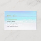 海ビーチシートラベルアクアブルーモダンル 名刺 (裏面)