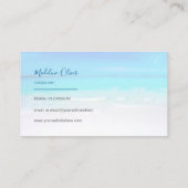 海ビーチシートラベルアクアブルーモダンル 名刺 (裏面)