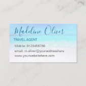 海ビーチシートラベルエージェントブルースタイリッシュ 名刺 (裏面)