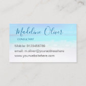 海ビーチシートラベルスパアクアブルースタイリッシュ 名刺 (裏面)