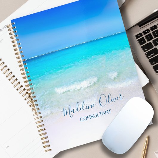 海ビーチシートラベルビジネスアクアブルーモダン プランナー手帳