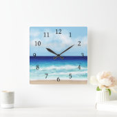海ビーチシービュー275 スクエア壁時計 (ホーム)