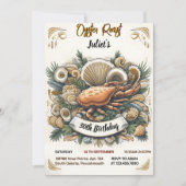 海ビーチシーフードパールオイスターロースト30th誕生日 招待状 (正面)