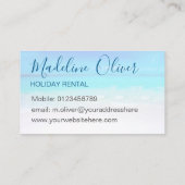 海ビーチシーホリデーレンタルアクアブルースタイリッシュ 名刺 (裏面)