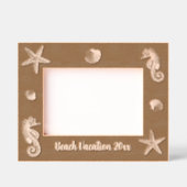 海ビーチシーホースヒトガニ&シェル縁ど レーザー彫刻フレーム (正面)