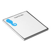 海ビーチシーホースブラックブルーパーソナライズされた ノートパッド (アングル)