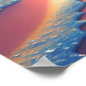 海ビーチシーンシーシェルファンタジーアート ポスター (角)