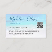 海ビーチシーQRコード旅行スパアクアブルー 名刺 (裏面)