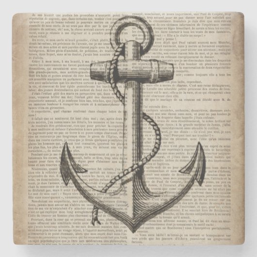 海ビーチセーラーヴィンテージ航海のいかり ストーンコースター (正面)