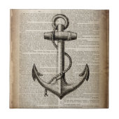 海ビーチセーラーヴィンテージ航海のいかり タイル (正面)