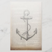 海ビーチセーラーヴィンテージ航海のいかり 便箋 (正面)