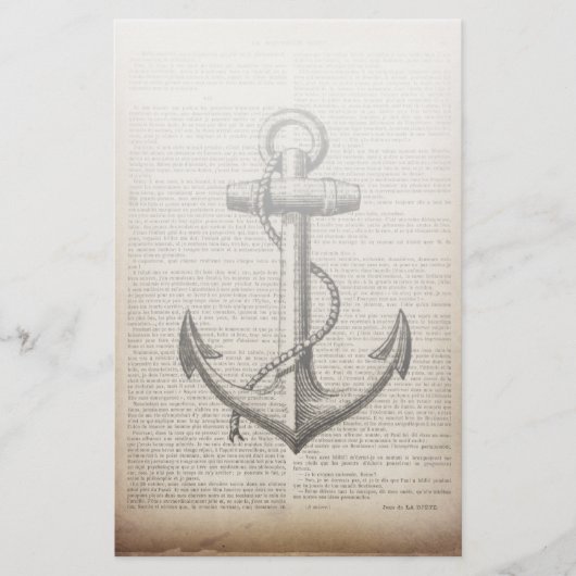 海ビーチセーラーヴィンテージ航海のいかり 便箋 (正面)