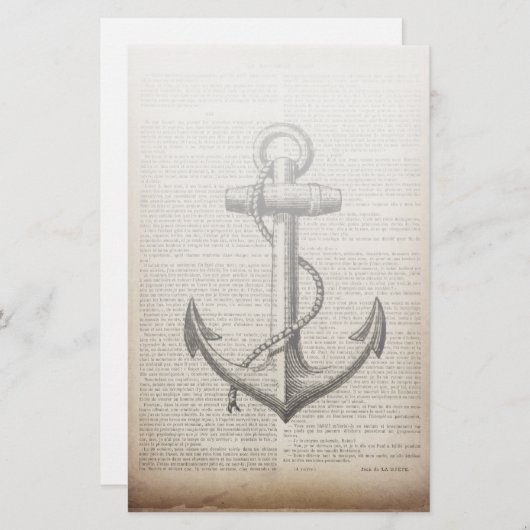 海ビーチセーラーヴィンテージ航海のいかり 便箋 (正面/裏面)