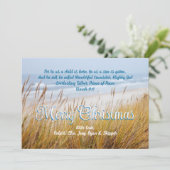 海ビーチダネスメリークリスマスクリスカード 招待状 (スタンド正面)