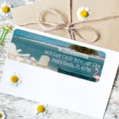 海ビーチチェアーズシースケープ差出人住所ラベル ラベル