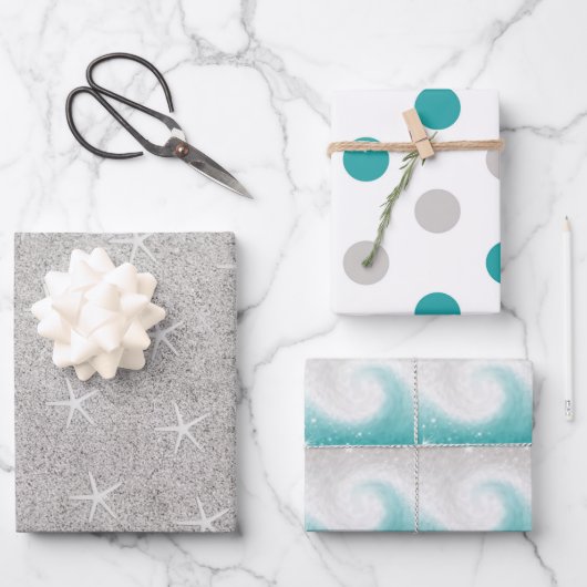 海ビーチテーマ ラッピングペーパーシート (正面)