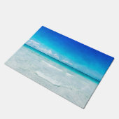 海ビーチデコールインティール(緑がかった色)アクアターコイズブルー ドアマット (アングル)