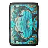 海ビーチハウスブルードルフィンフェイクステンドグラス バスマット (正面縦)