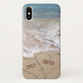 海ビーチハートを砂の中に名前 Case-Mate iPhoneケース (裏面)