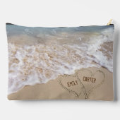 海ビーチハート（名前あり） アクセサリーポーチ (裏面)