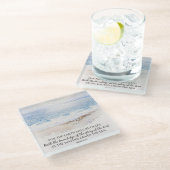 海ビーチバイブルVerse, Habakkuk 2:14水彩 ガラスコースター (アングル)