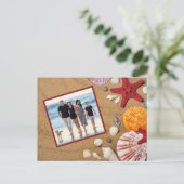 海ビーチバケーションスタフィッシュシーヘルズ写真 ポストカード (スタンド正面)