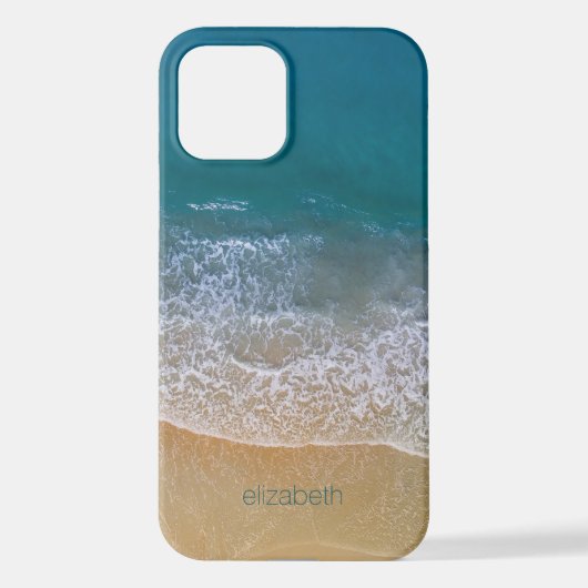 海ビーチパーソナライズされた海 iPhoneケース (裏面)