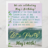 海ビーチパーティー文具フライヤー招待状 レターヘッド (正面/裏面)