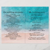 海ビーチパームツリー結婚式 プログラム (裏面)