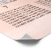 海ビーチパーム結婚ツリーのテーブルプラン ポスター (角)