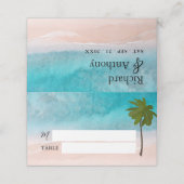 海ビーチパーム結婚ツリー プレイスカード (外部開封)