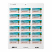 海ビーチパーム結婚ツリー ラベル (フルシート)