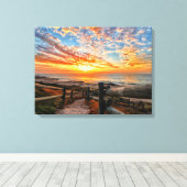 海ビーチビュートロピカルサンセットパラダイスドリーム キャンバスプリント (インサイチュ (ウッドフロア))
