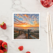 海ビーチビュートロピカルサンセットパラダイスドリーム スタンダードカクテルナプキン (インサイチュ)